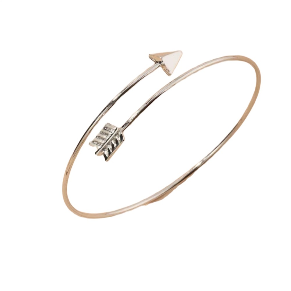 Silver Tone Arrow Bangle Bracelet